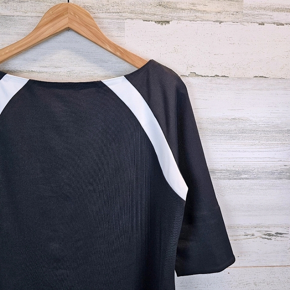 Gretchen Scott Jersey Tee Topper Medium Black 3/4 Sleeves Sporty Athleisure Golf - Picture 14 of 16
